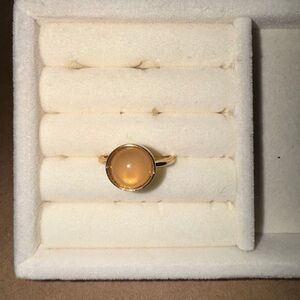 Elegant Gold Ring with Orange Stone